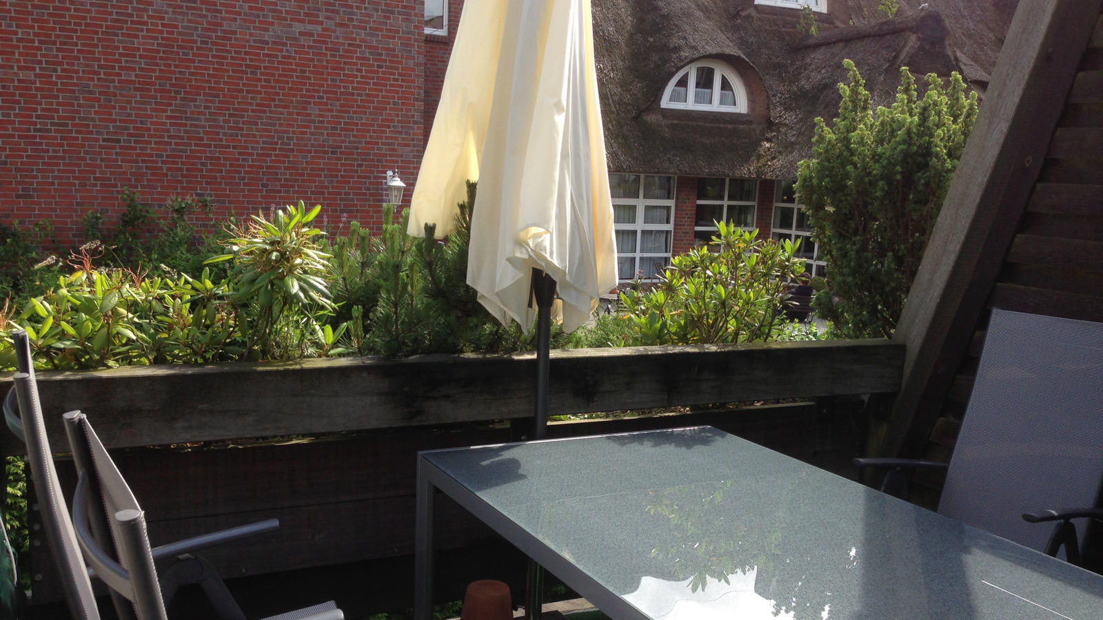 Ferienwohnung Dangast Backbordkajuete Haus Deichblick - Balkon